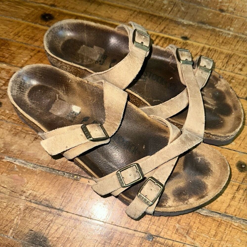 Birkenstock strappy tan ortho arch support 38 sandals